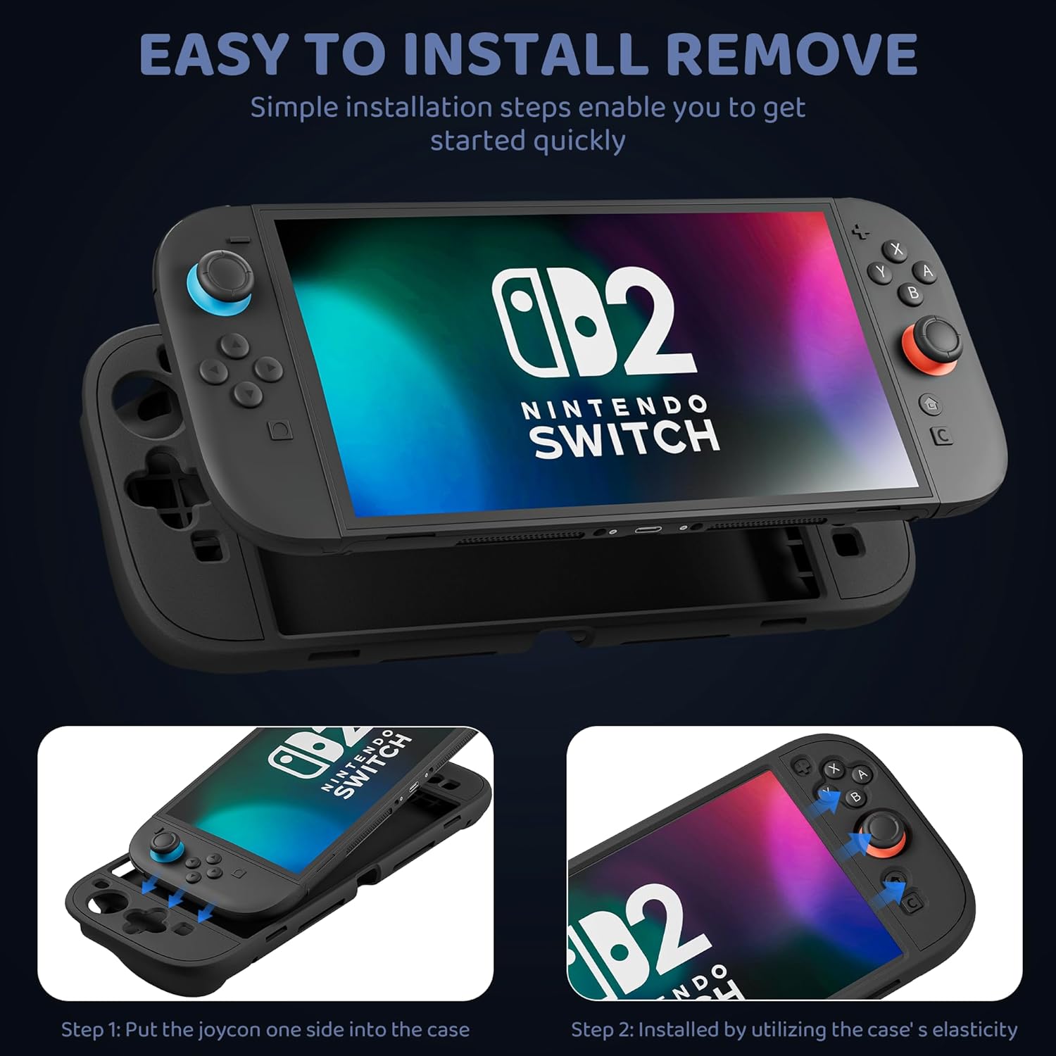 GLDRAM Clear Case for Nintendo Switch 2, Comfort Soft TPU Protective Cover, Scratch & Shock Protect Skin Shell with Ergonomic Grip - Image 6