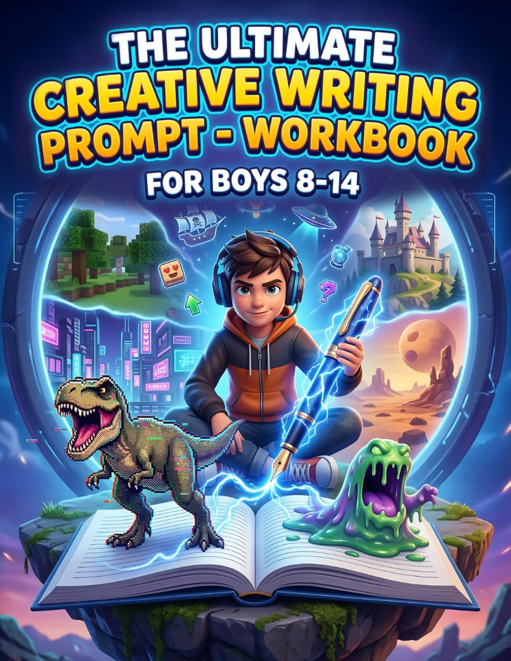 The Ultimate Gaming-Style Writing Prompt Workbook for Boys Ages 8-14: 50 Epic Story Starters to Level Up Imagination & Build Vocabulary (Sci-Fi, Video Games & Adventure Themes for Reluctant Writers)