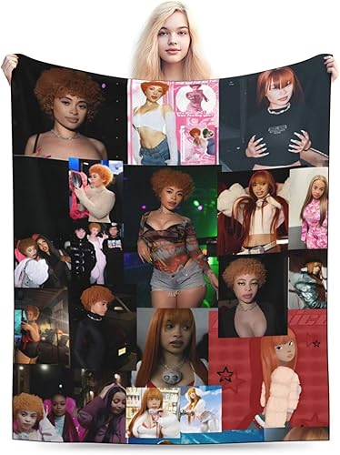 Manta de especias de música de hielo, manta suave y mullida, acogedora, esponjosa, peluda, manta lanuda para sofá, cama, sofá, manta ligera y cálida