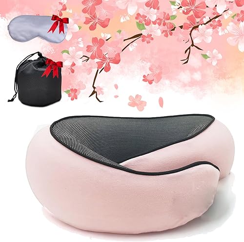 Almohada cervical mejorada 2024, almohada de viaje, almohada de cuello de viaje, almohada de viaje de espuma viscoelástica, almohada cervical de