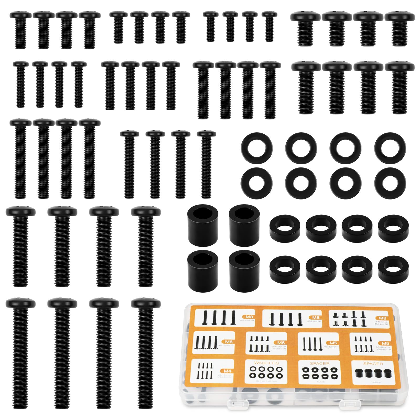 Flintronic Universal TV Mounting Hardware Kit, TV Bracket Screw, 68pcs Mounting Screws Works with TVs Up to 80'', Includes M4