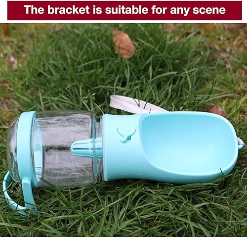 Miniatura 5 de Botella de agua para perros con soporte para contenedor de alimentos, cuenco de viaje para cachorros, dispensador de agua portátil para mascotas,