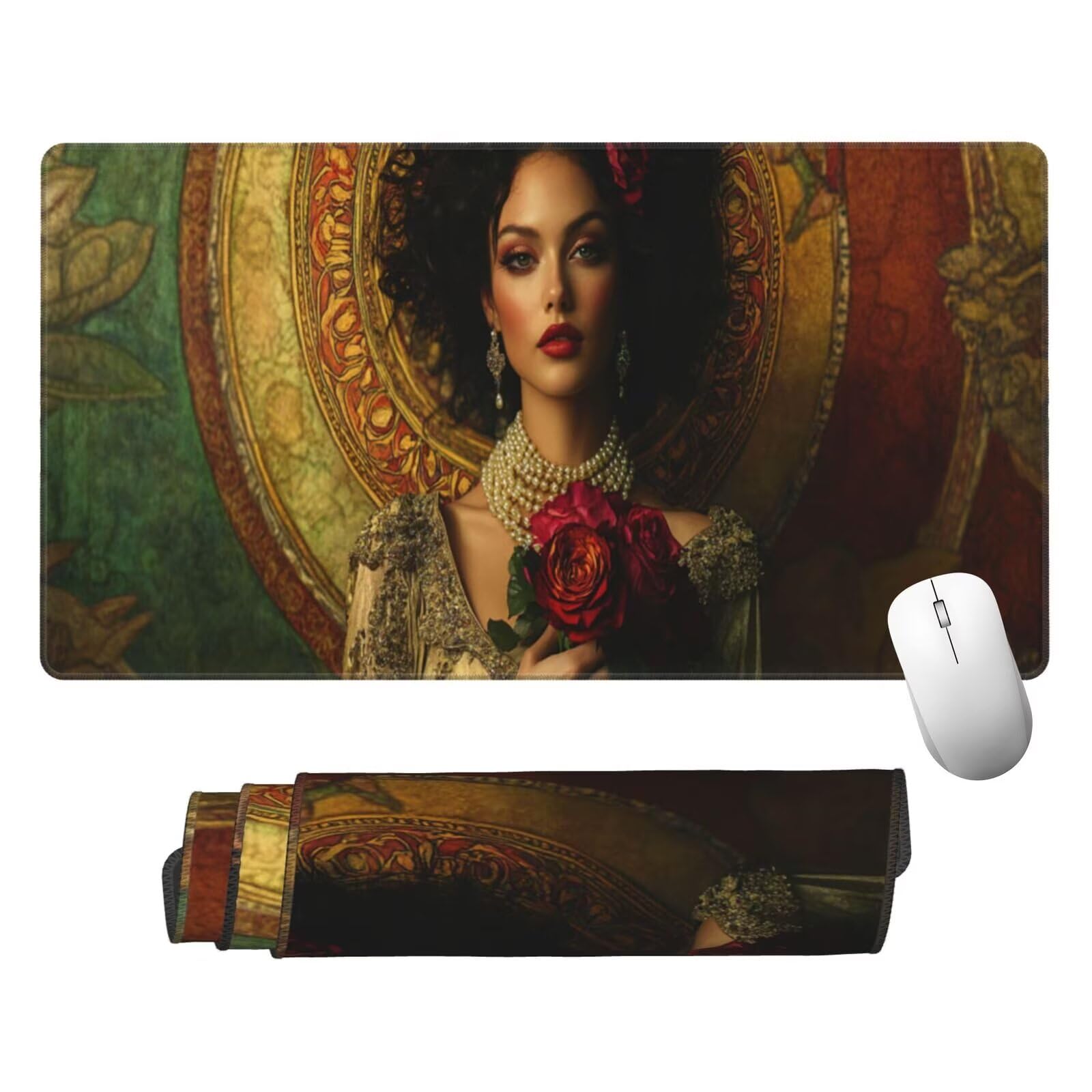 Podkładka pod mysz Księżniczka 1600x800x3mm XXL podkładka pod mysz z antypoślizgową gumową podstawą, akcesoria do gier różowe, prezenty na komputer dla graczy, podkładka pod mysz do gier poprawia