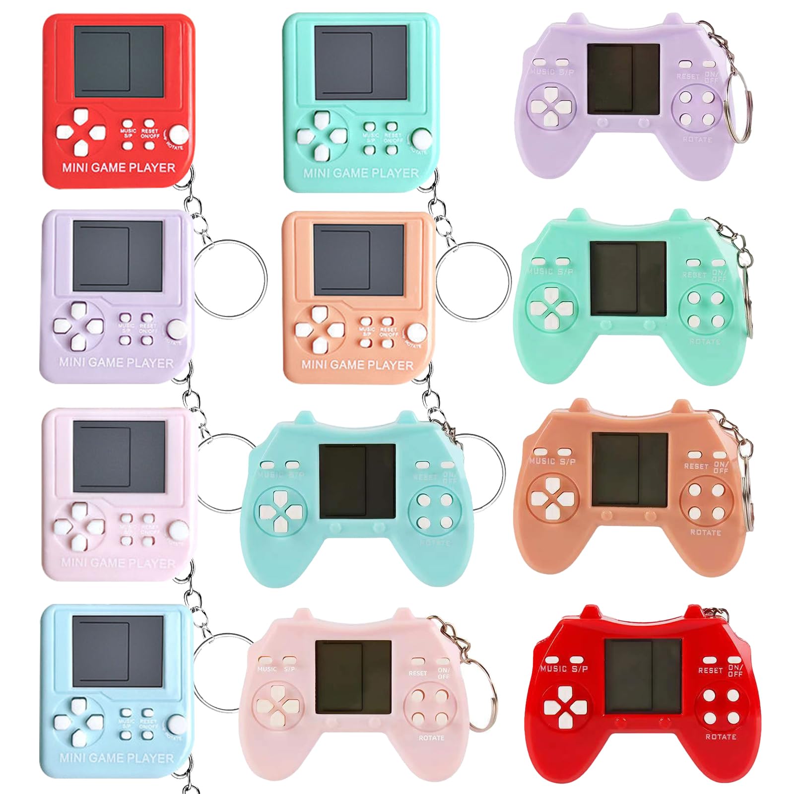 Carlerait 12 PCS Video Game Party Favors, Video Game Keychain Birthday Gaming Party Supplies Goodie Bag Stuffers Gift Idea for Kids