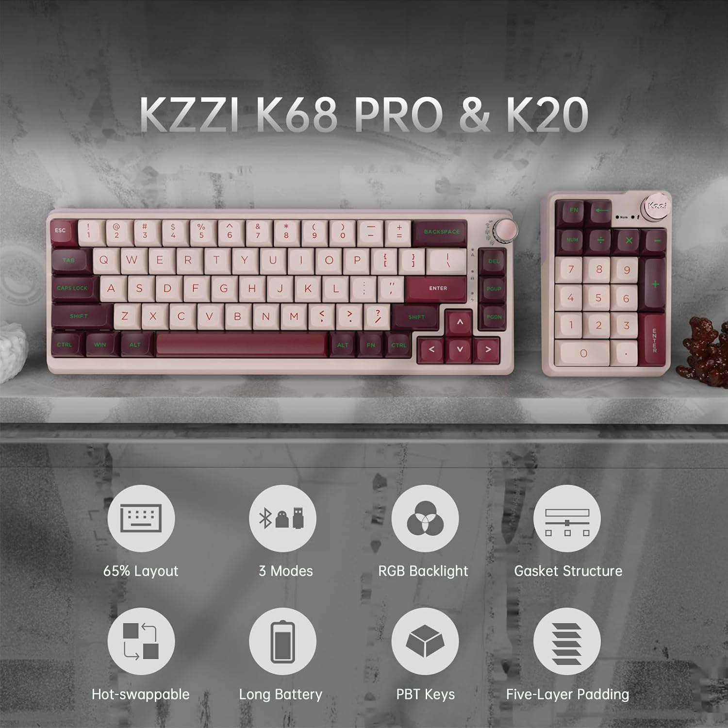 KZZI K68 Pro and K20 Layout