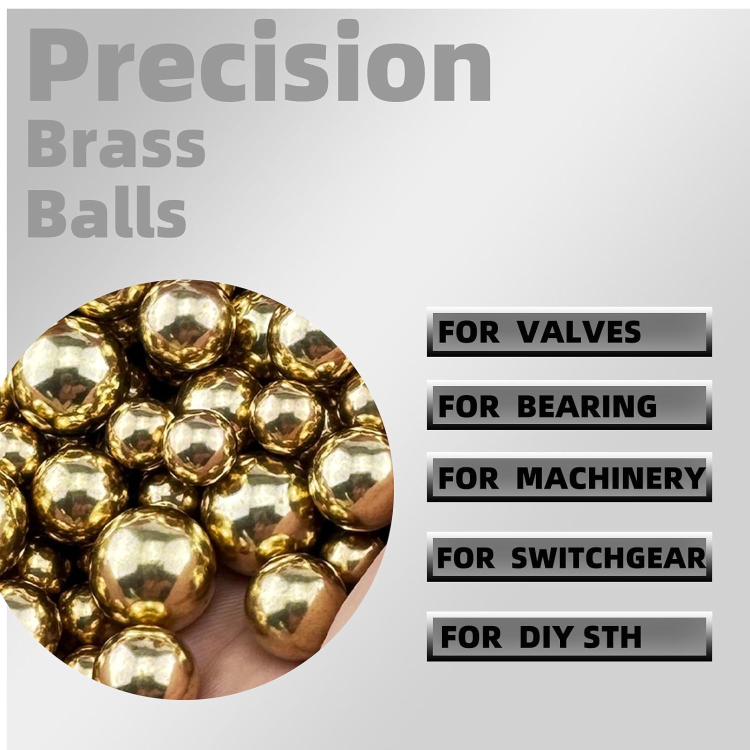 H62 Precision Brass Balls Solid Brass Balls Diameter Excellent Conductivity for Industrial Equipment Instruments, Also can be Used as DIY Crafts (25Pcs, 5/8")