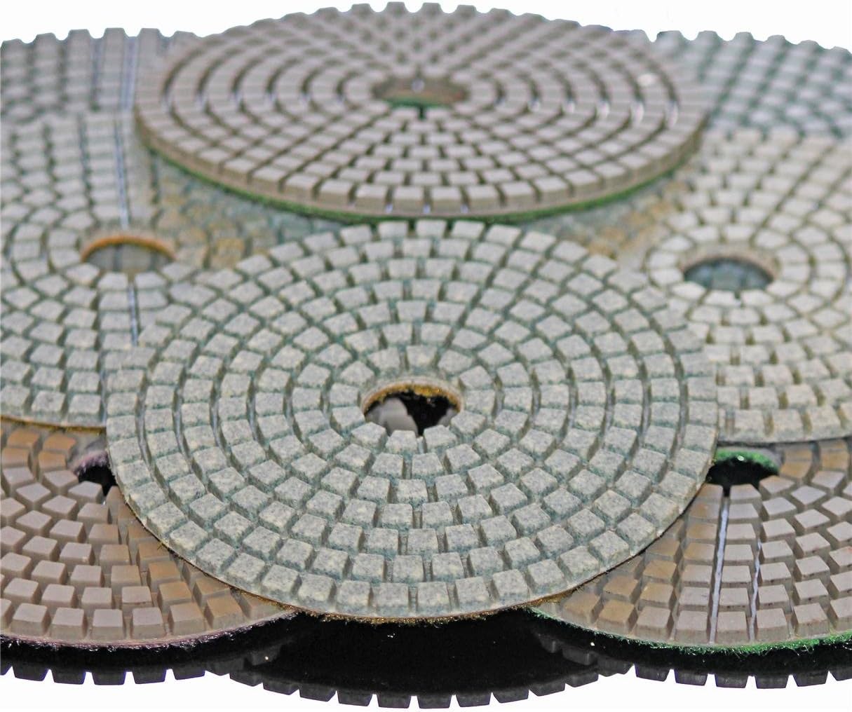 Stadea PPW240B Diamond Polishing Pads 6 Inch Set For Marble Concrete Stones Terrazzo Granite Floor Polishing