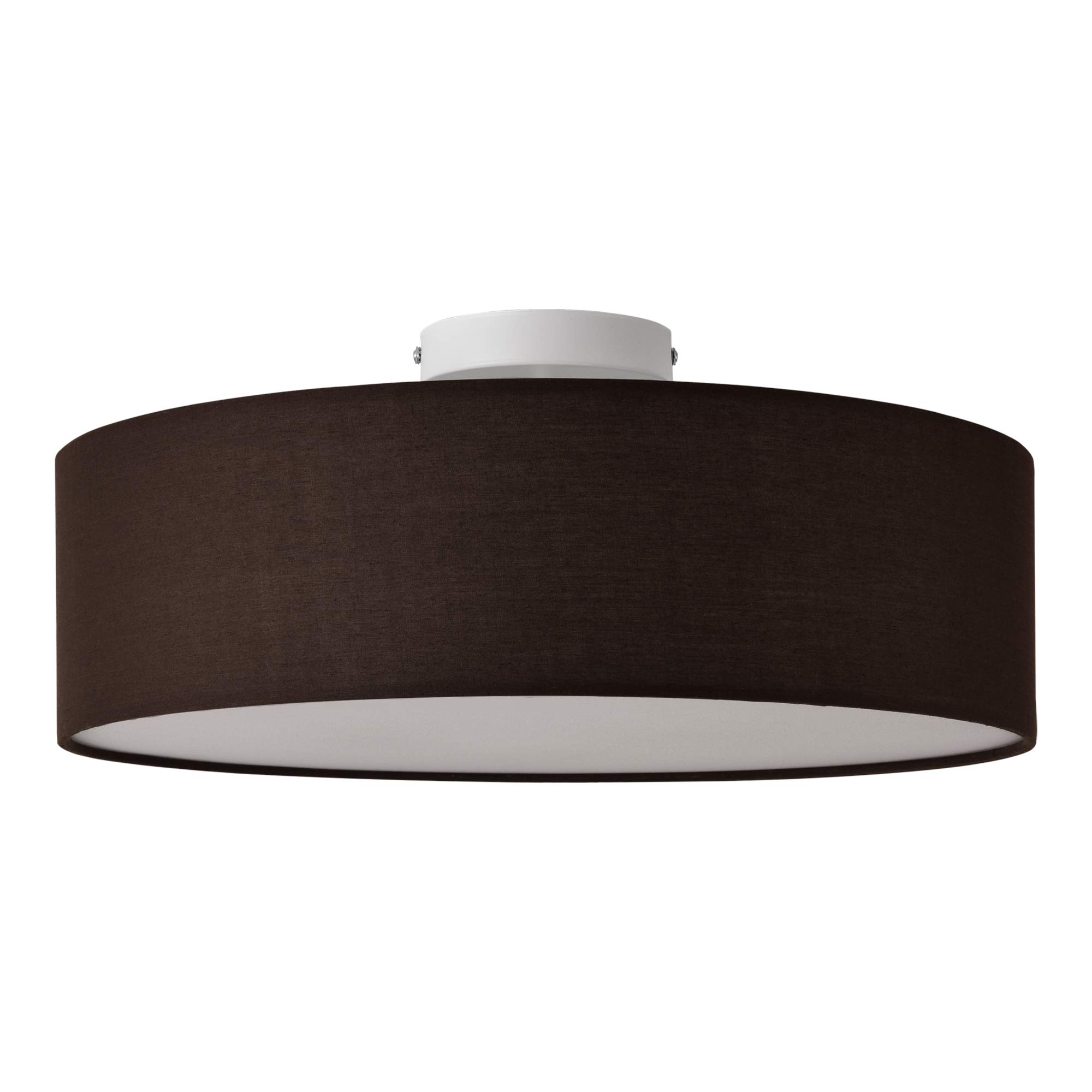 lux.pro Lampada da Soffitto con Paralume Cilindrico Rivestito in Tessuto Traslucido Plafoniera Rotonda AxØ 12x45 cm con 3 Fonti Luce per Soggiorno Sala Camera da Letto - Marrone
