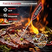 Vista 2 de YFL Digital Meat Thermometer, Instant Read Food Thermometer, Large LCD Display, Cooking Thermometer for Oven BBQ Grill Smoker Beef Turkey Camping &
