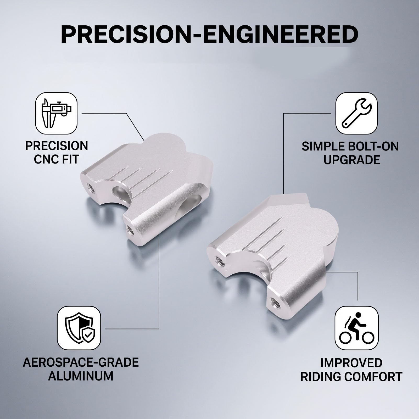 Luocute Riser Manubrio Moto, Riser Barra Regolabile in Lega di Alluminio CNC | con superficie anodizzata, rialzo manubrio moto, lega di alluminio per R12 R12 nineT 2023+