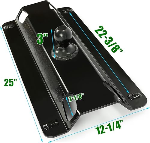 Miniatura 5 de Placa adaptadora de bola de enganche de 5ª rueda a cuello de cisne para repuesto de caja de camioneta para 49080-25,000 libras, bola de 2-5/16