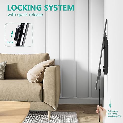 Miniatura 4 de WALI Soporte de pared para TV para televisores curvos planos de 37 a 90 pulgadas de hasta 165 libras, soporte de pared de perfil bajo que sostiene