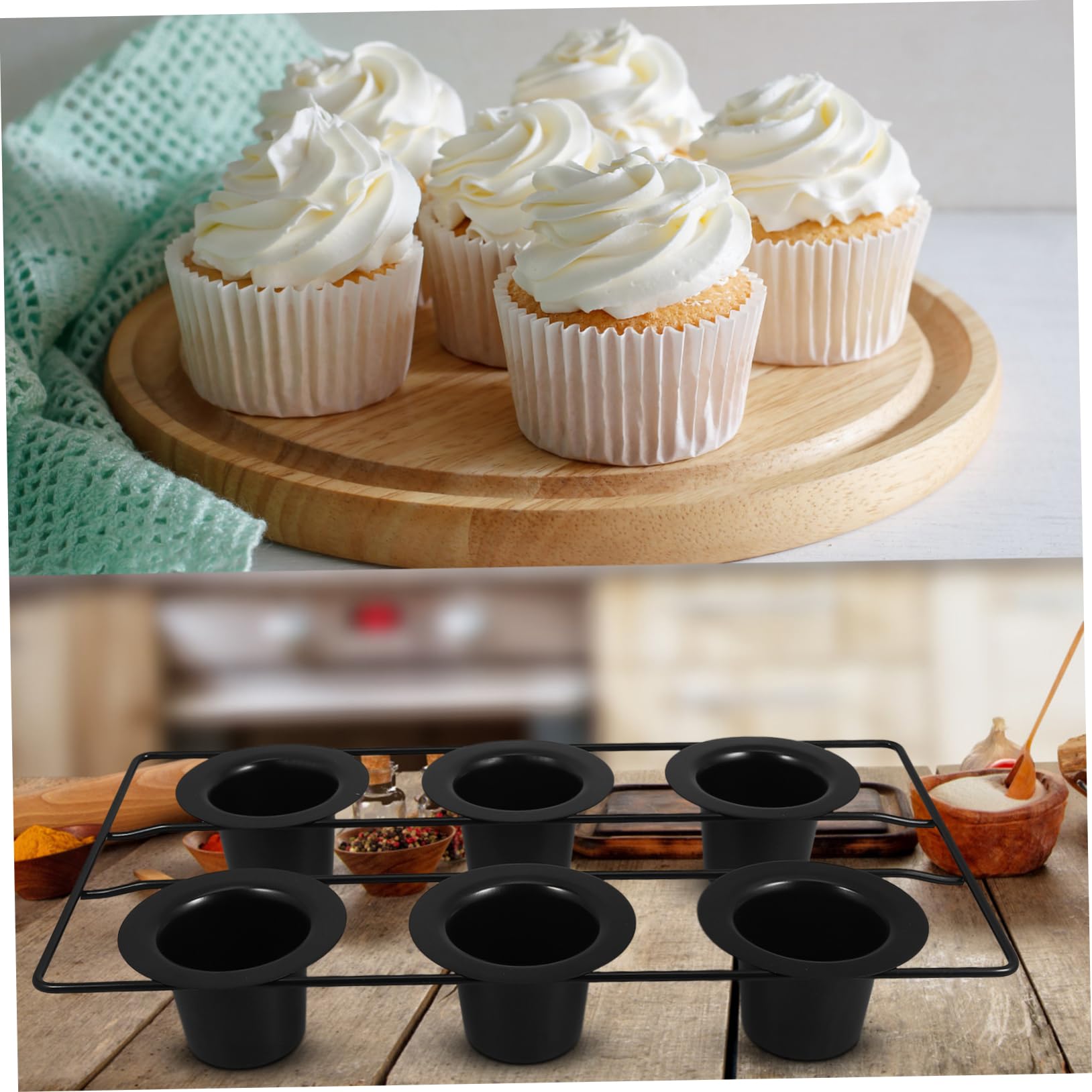 Alipis Moules à Muffins Antiadhésifs Ronds Tasses Pour Cuisson De Cupcakes Moule De Cuisson Pour Four