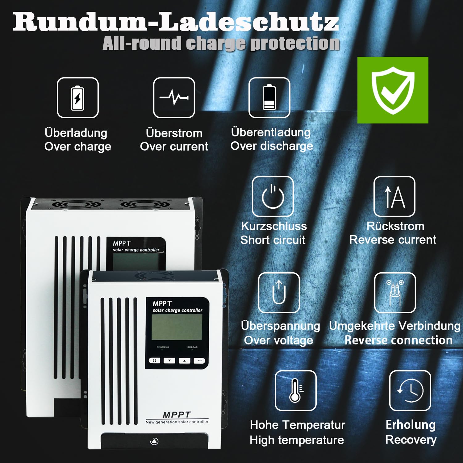 96V 55A MPPT Solarladeregler 48V 60V 72V Solar Reaktivierung einer leeren Batterie DC180V PV Input 5500W for Off Gird Solar System Sealed Gel AGM Flooded Lithium Battery
