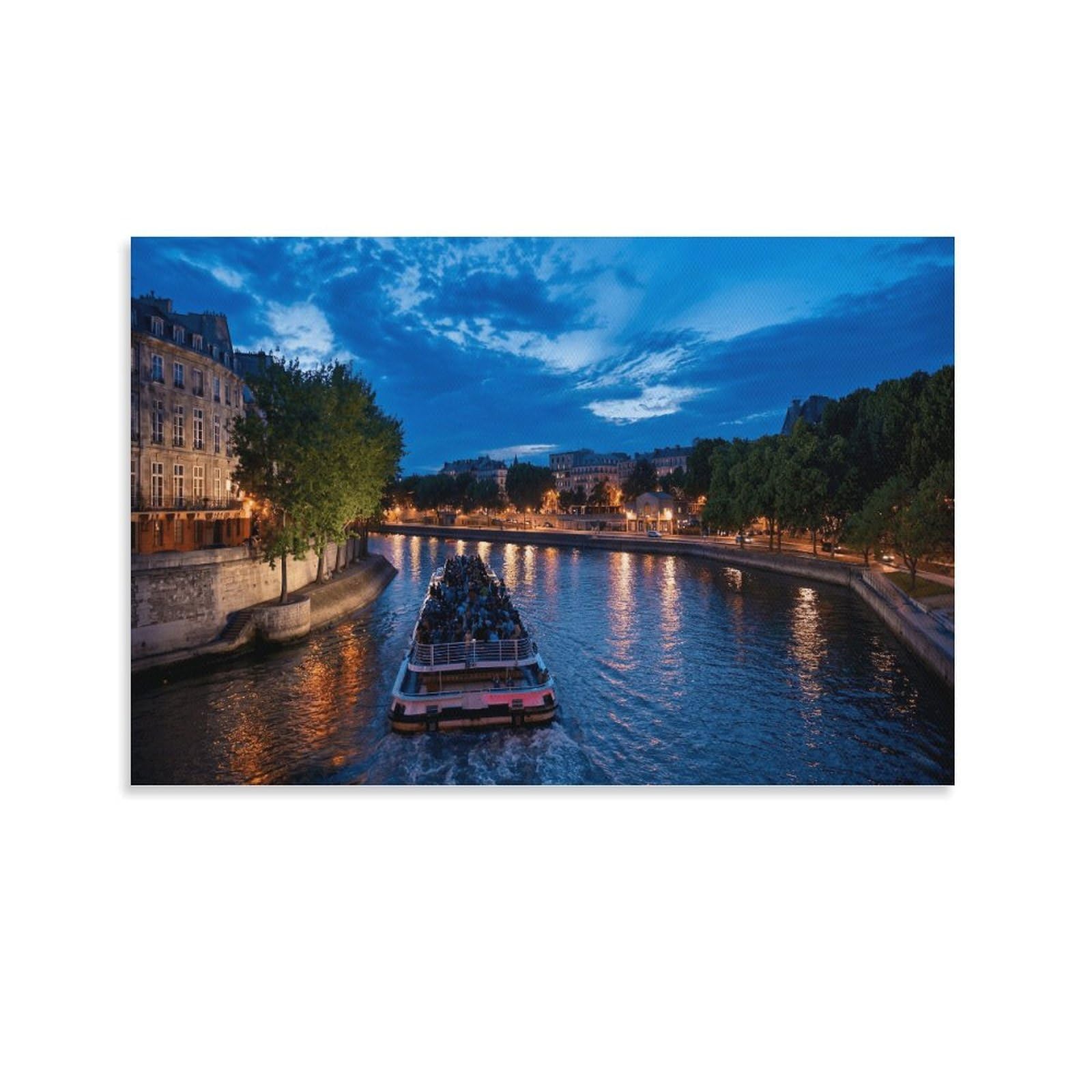 XPASHIQWC Paris Seine River Wall Decor Poster Giclee Canvas Prints Modern Wall Art Picture Wall Hanging for Dining Room Kitchen Home Office Decor 24x36inch(60x90cm)