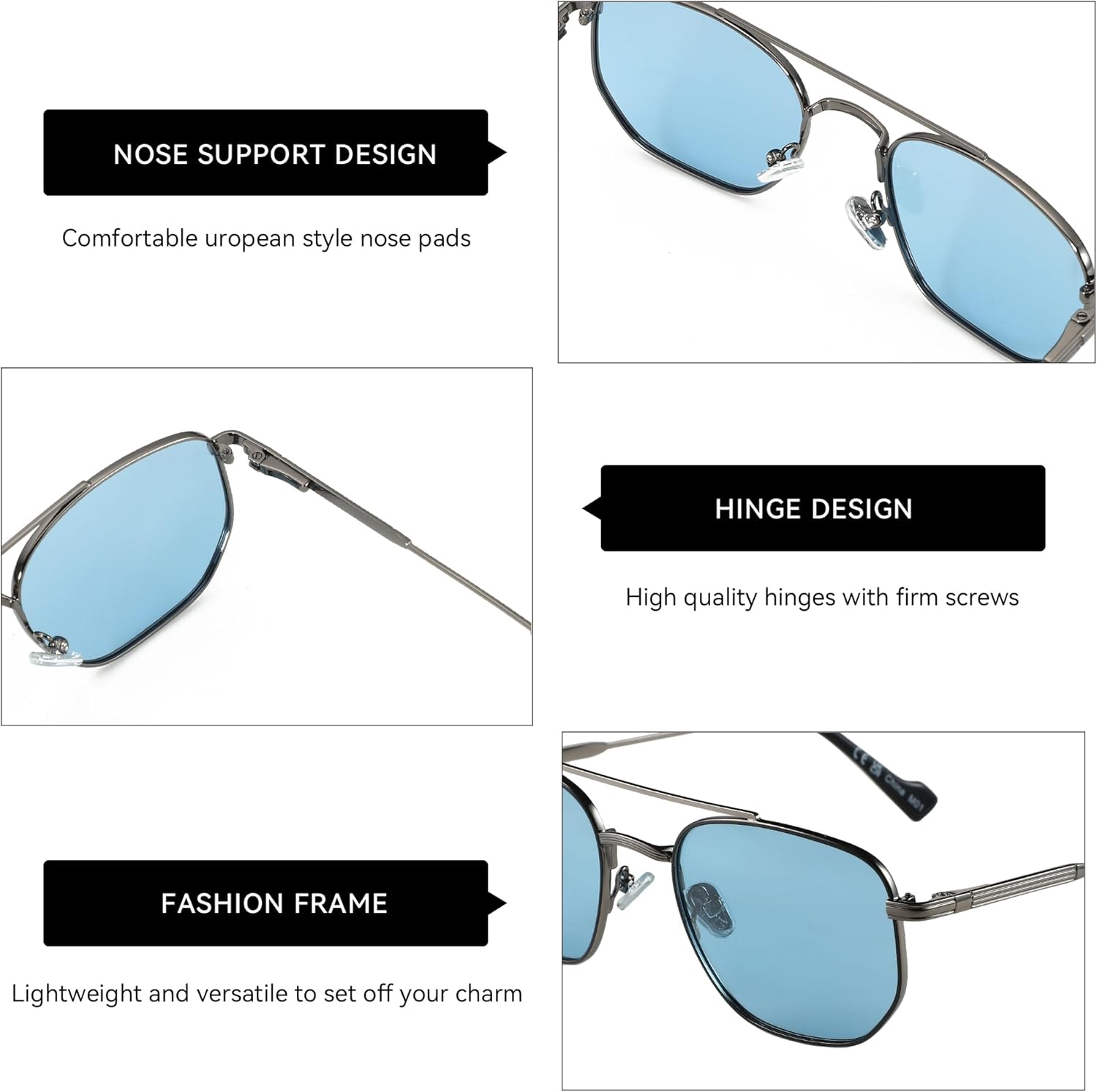 ZENOTTIC Retro Hexagon Aviator Polarized Sunglasses for Men Women-Vintage Fashion Double Bridge Metal UV400 Protection Shades