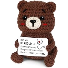 Nurse Gifts for Women Men, Handmade Positive Crochet Bear Decor, Doctor Nurse Practitioner Gifts for Birthday Christmas, Nursing Graduation Gift, Appreciation Gift for Hospital Staff