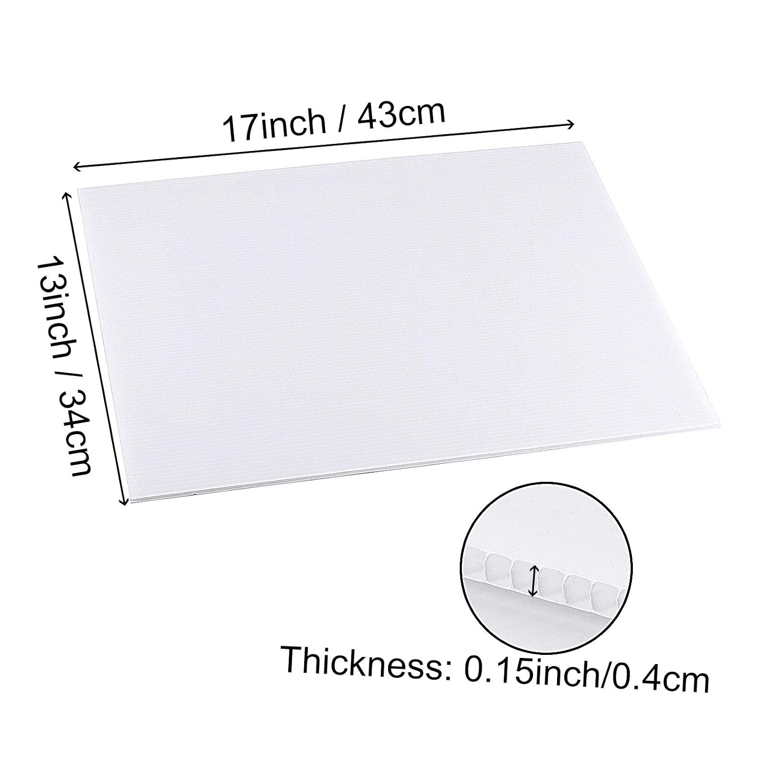 ZOENHOU 20 Pack 13 x 17 Inch White Corrugated Plastic Sheets, Waterproof Lightweight Corrugated Plastic Sale Sign Blank Board for Yard Making Signs, Dividers