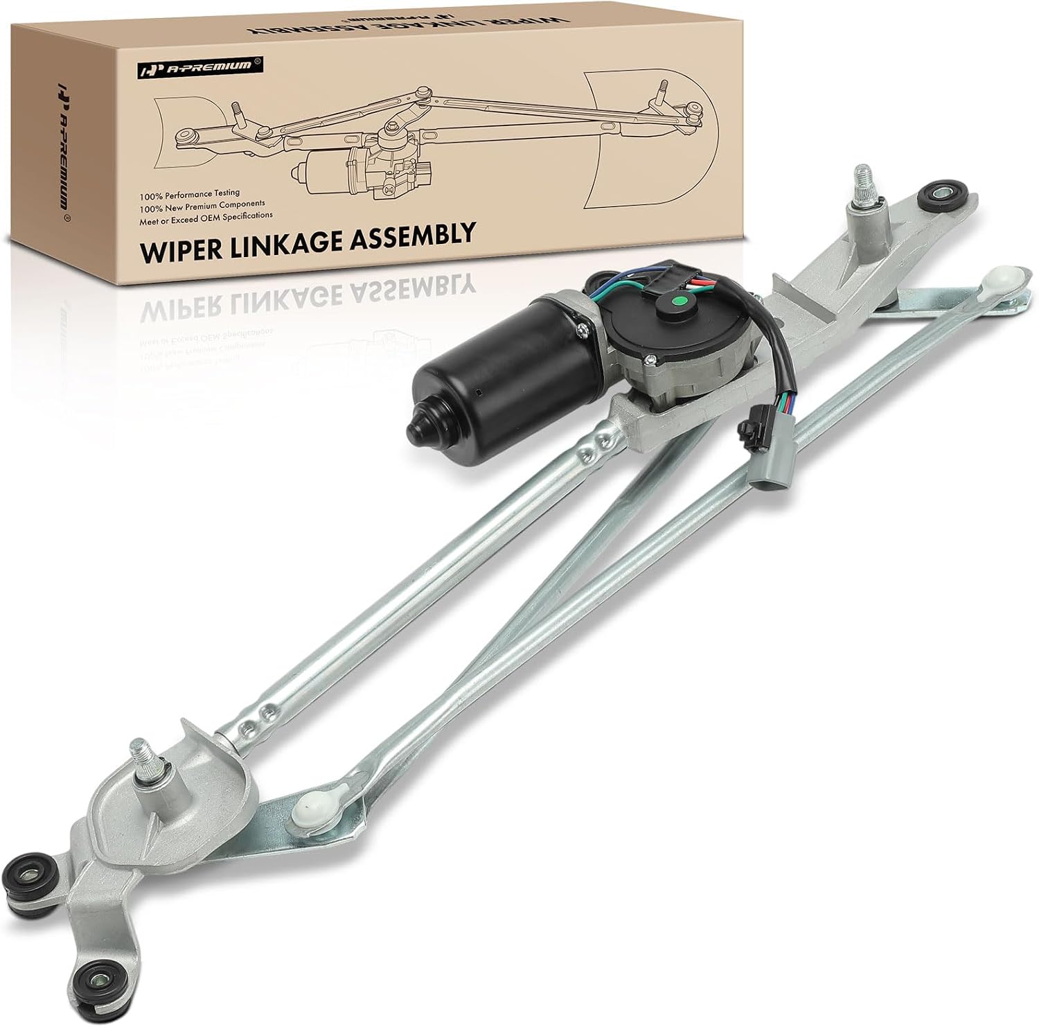 A-Premium [5 Pins] Front Windshield Wiper Motor and Linkage Assembly Compatible with Toyota Highlander 2008 2009 2010, Left Hand Drive