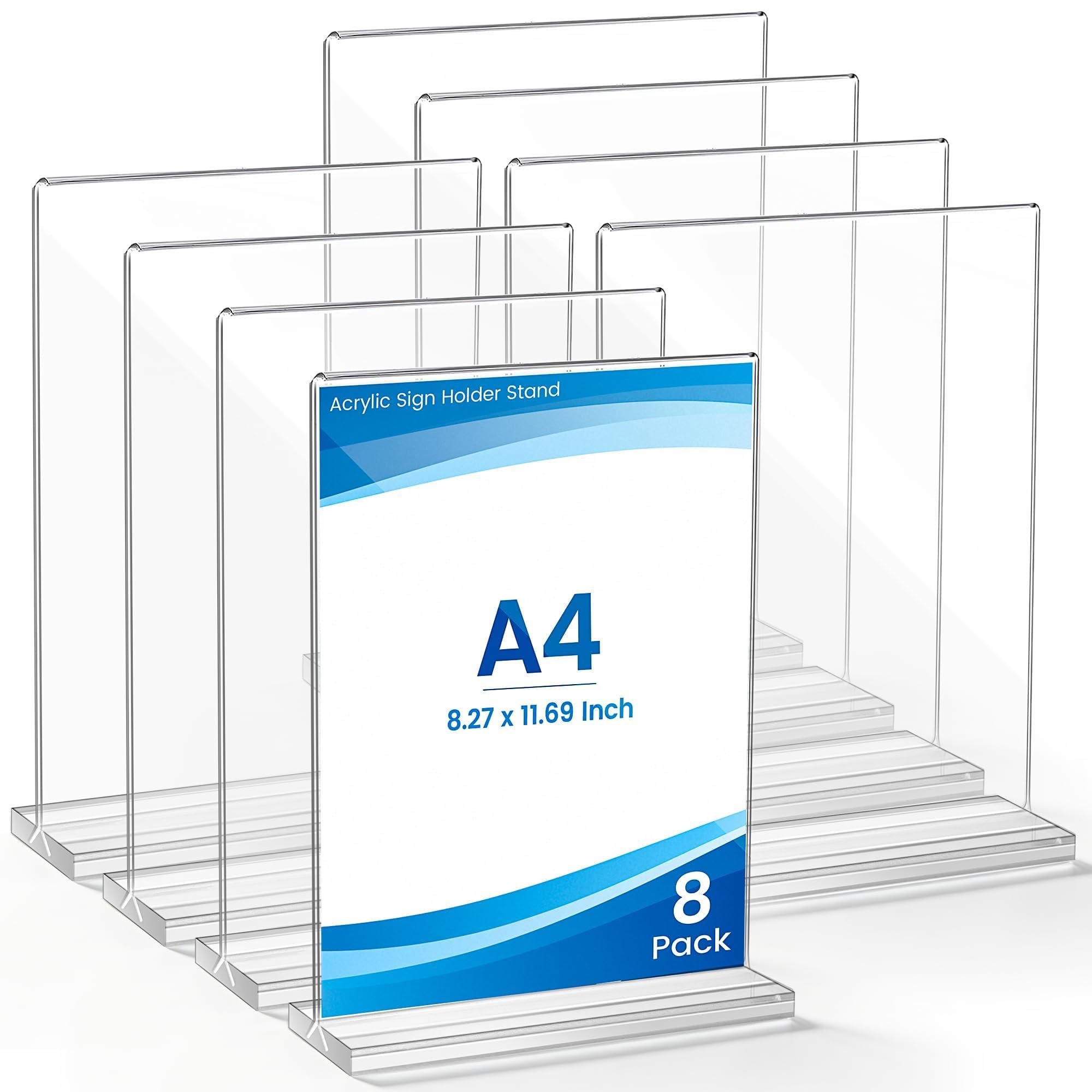 Aneco 8 Stück T-Ständer Aufsteller A4 Doppelseitiger Vertika
