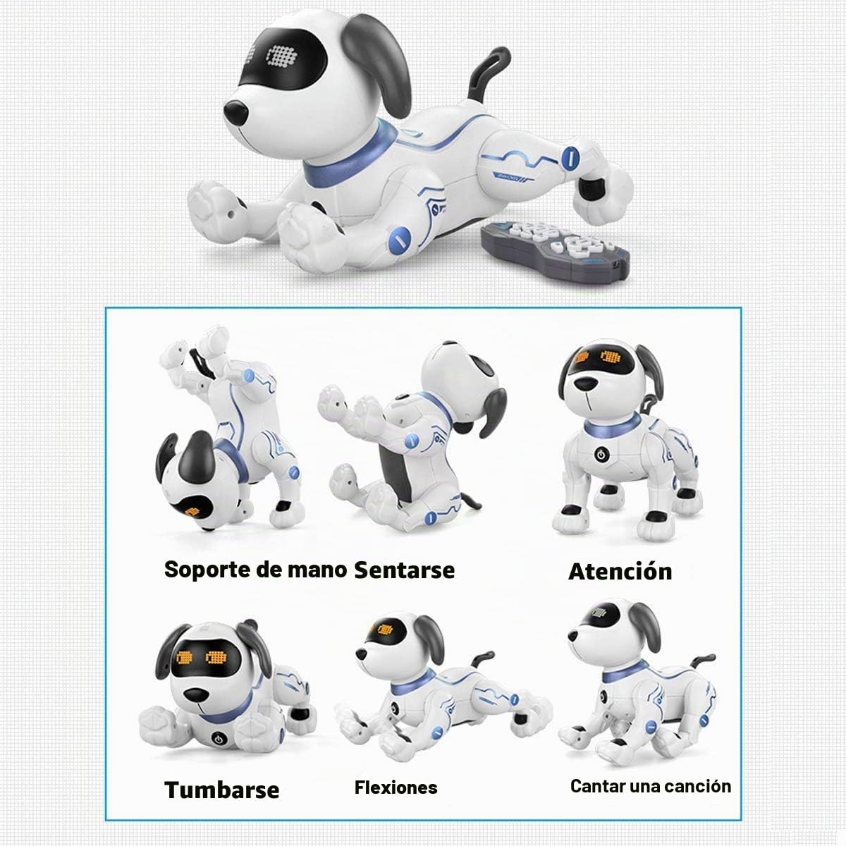 fisca Robot perro teledirigido para niños RC-Stunthund-robot juguete con canto, baile, habla, juguete inteligente programable interactivo para niños de 3 a 12 años