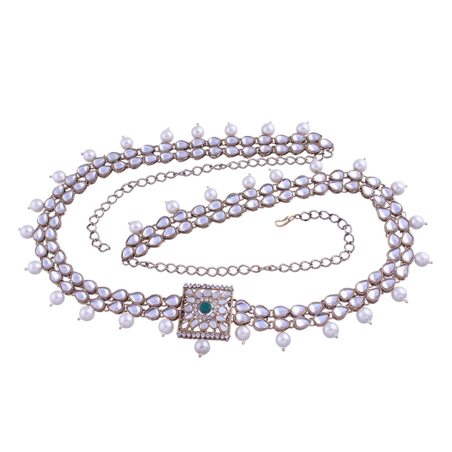See full amazon price history chart for I Jewels 18K Gold Plated Traditional Ethnic White Kundan And Stone Studded Adjustable Pearl Kamarband/Belly Chain/Kandora/Wait Belt For Women (B034G) I Jewels 18K Gold Plated Traditional Ethnic White Kundan And Stone Studded Adjustable Pearl Kamarband/Belly Chain/Kandora/Wait Belt For Women (B034G) (B0B15JFVXG) Amazon Price History, Amazon Price Tracker