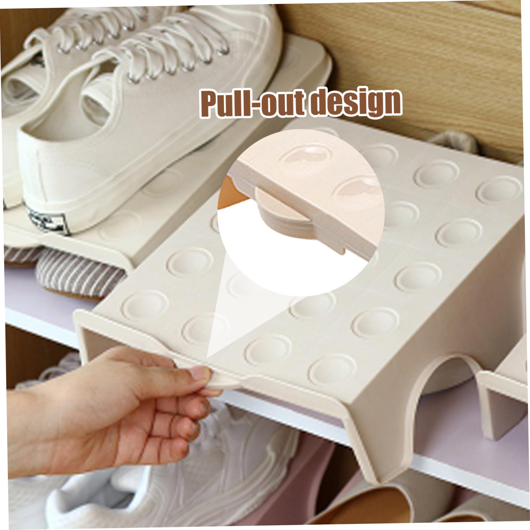 Organizer do szczelin na buty 4 szt. antypoślizgowe dwuwarstwowe buty układarka plastikowe buty oszczędzające miejsce zawiera łącznie 8 par sandałów do szafek