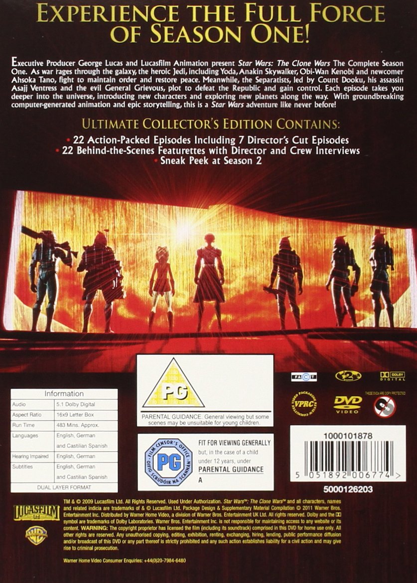 Star Wars - The Clone Wars: The Complete Series One (4 Dvd) [Edizione: Regno Unito] [Reino Unido]