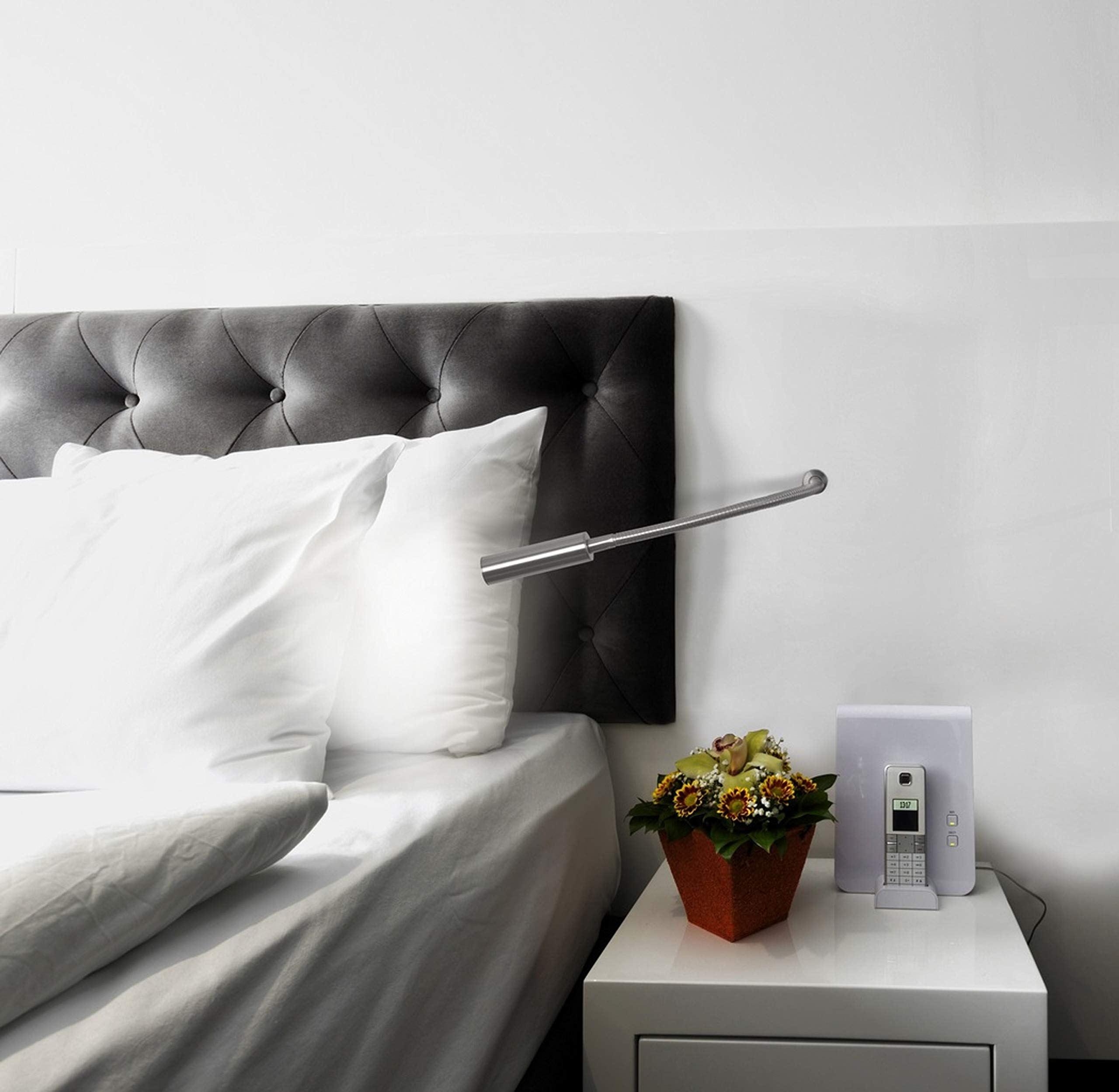 Leds C4 Tip - Lampada da parete a LED orientabile integrata Nichel satinato