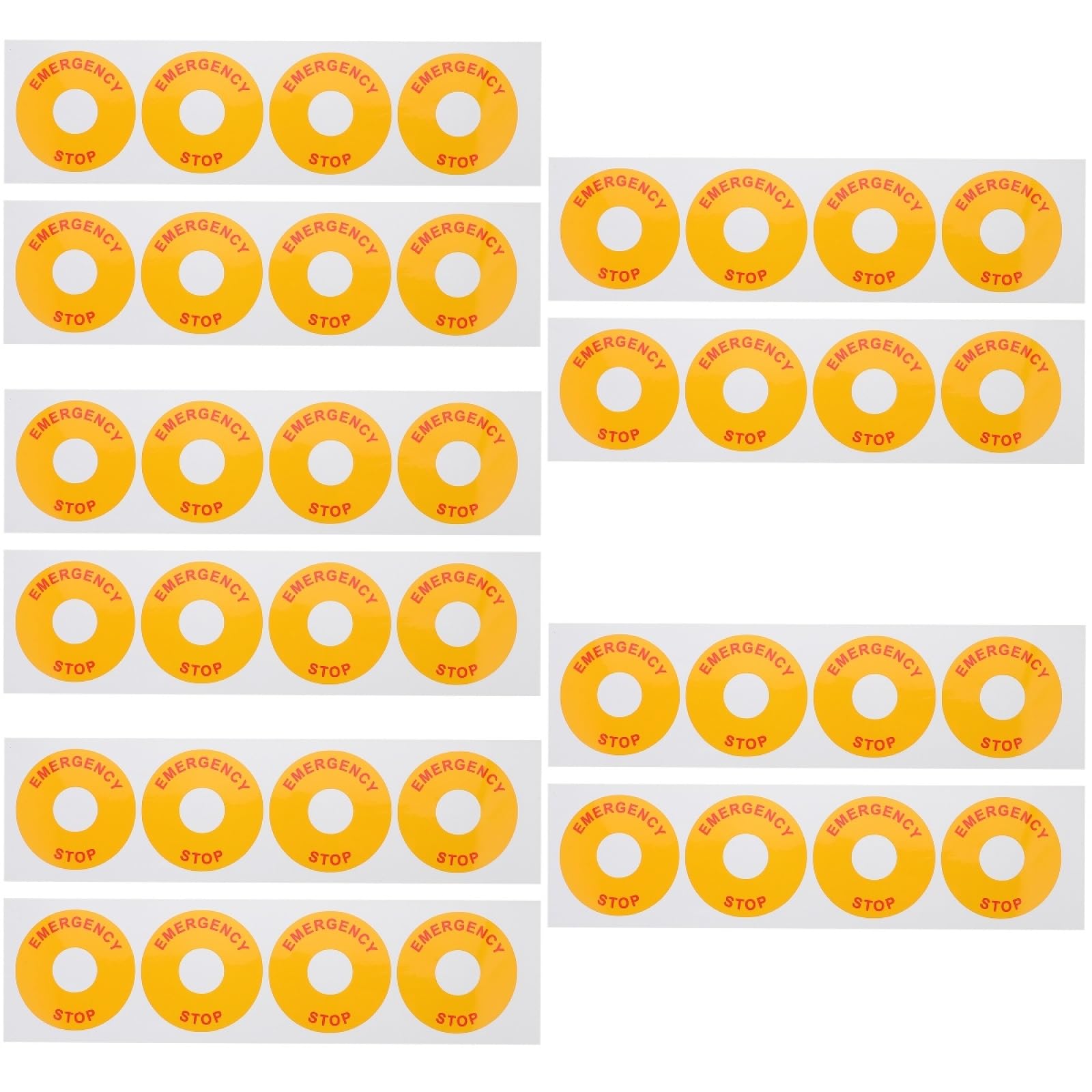 VILLCASE 40pcs Emergency Stop Sticker, Self Adhesive Warning Label Decal Emergency Stop Label Sticker Signs, Push Button Caution for Industrial Electrical
