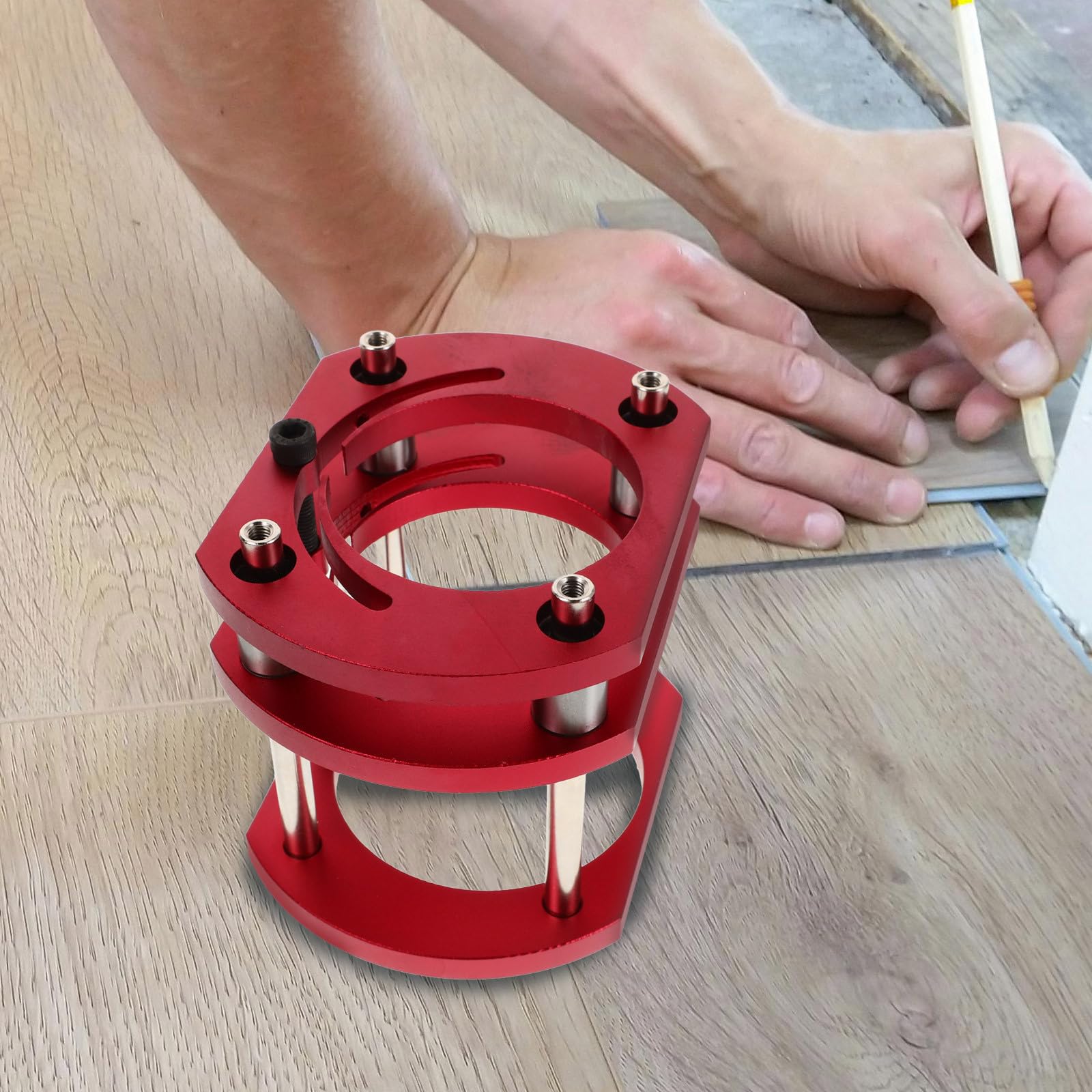 Base Elevadora Hierro Rojo, Ranurado Preciso, para Fresadora de