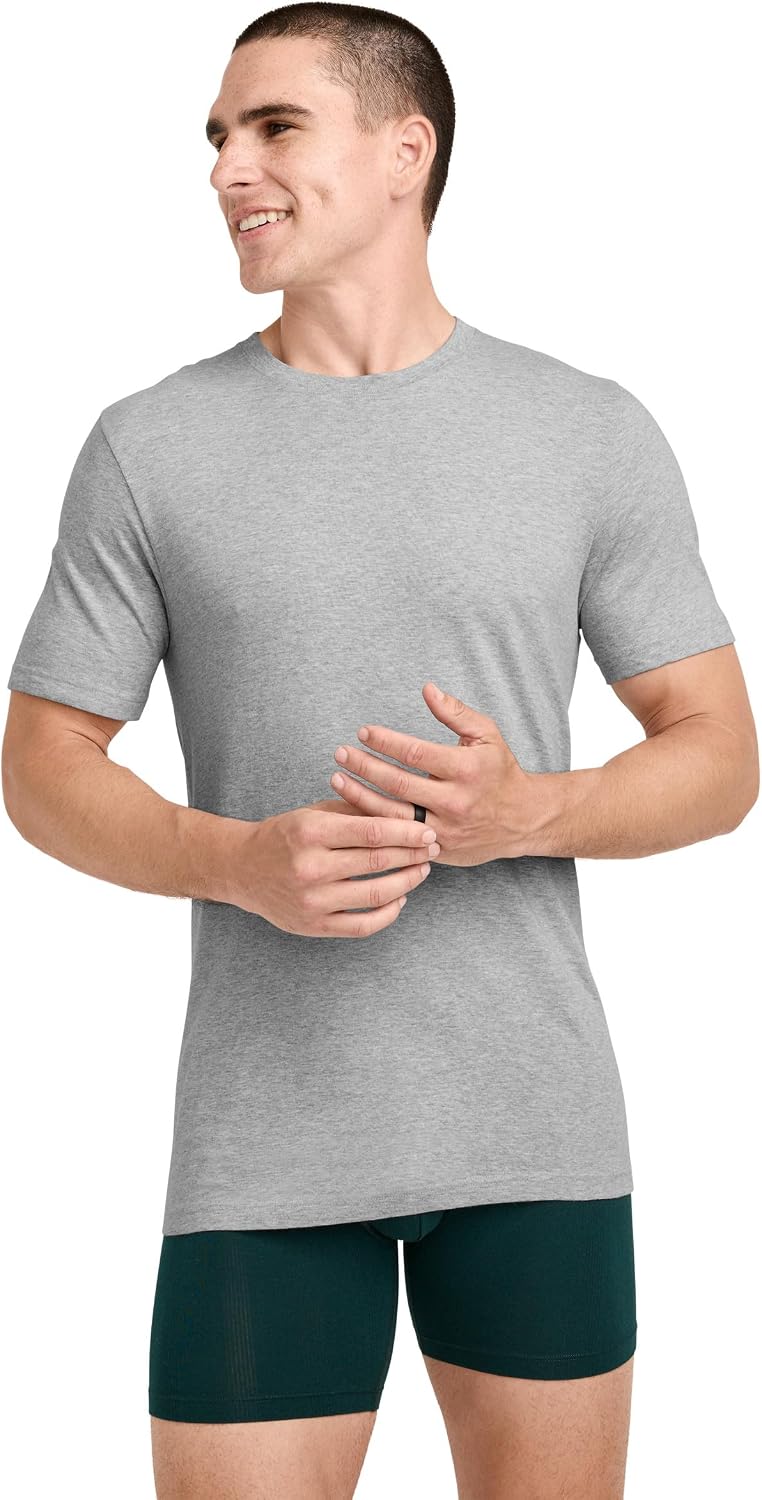 Jockey Classic Crew Neck Undershirt- 3 Pack - 100% Cotton T-Shirts for Men