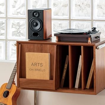EDIFIER Studio R1380T 2.0 Shelf Speaker System (42 Watt) in Real Wood (MDF) Housing Two LINE IN Connections Infrared Remote Control and Side Controls for Bass Treble and Volume