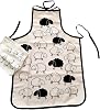 Kitchen Apron Hand towel Lamb Design Natural Cotton