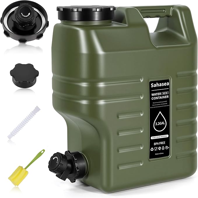 3.2 Gallon Water Jug, Portable Camping Water Jug Dispenser with