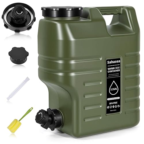 3.2 Gallon Water Jug, Portable Camping Water Jug Dispenser with
