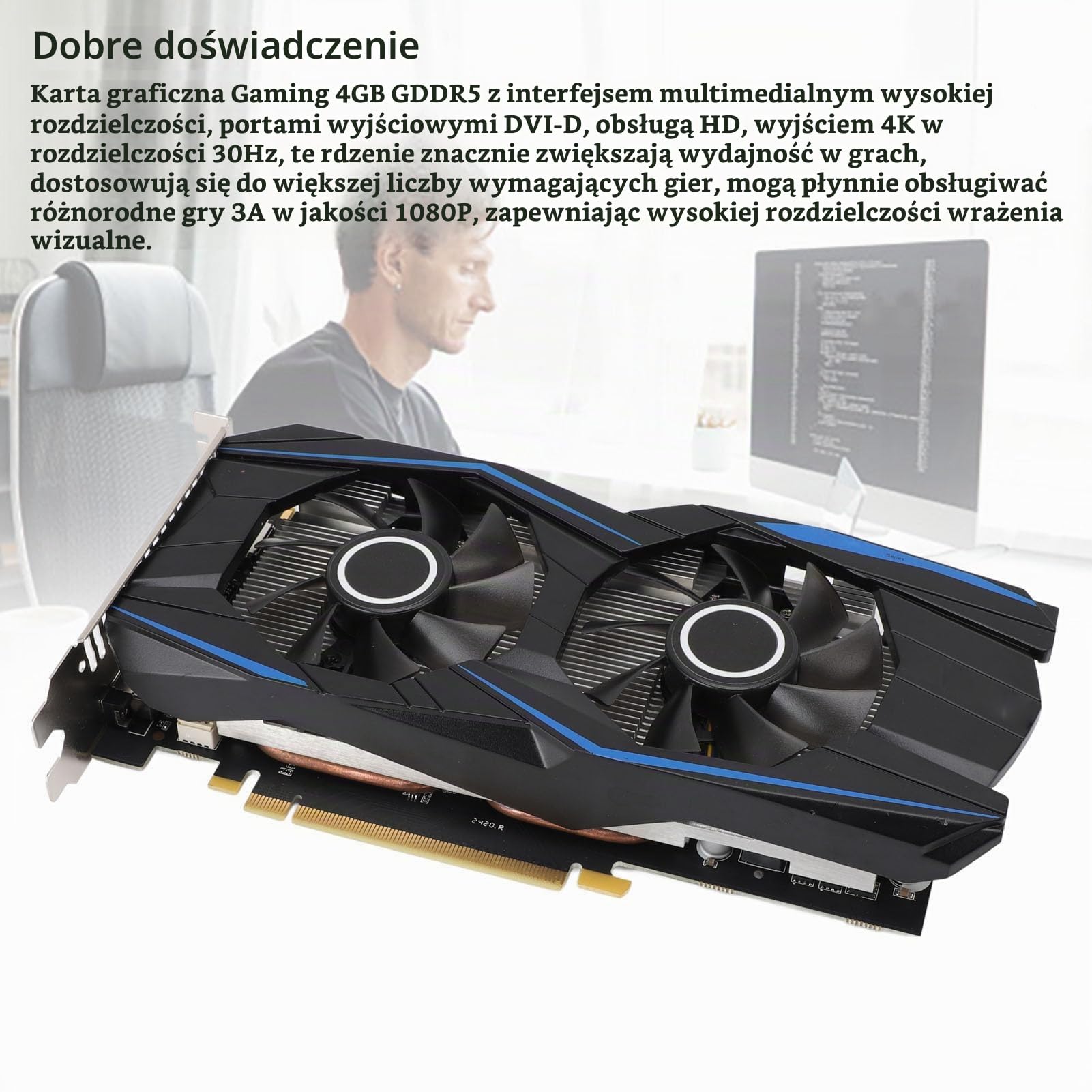 960 Kart Graficznych, Karta Graficzna Komputerowa PC, 4 GB GDDR5 Karta Graficzna, GPU 1140 MHz 7012 MHz Pamięć PCI Express 3.0 z 2 Wentylatorem Chłodniczym