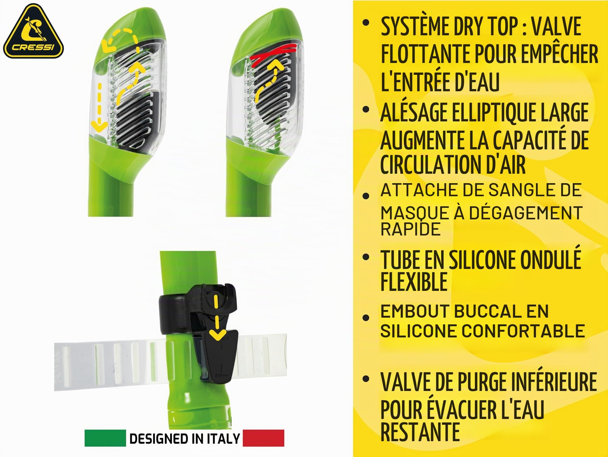 CRESSI F-Dual + Supernova Dry Combo Set Unisex Masque et Tuba Sec pour la Plongée et Le Snorkeling, Taille Unique