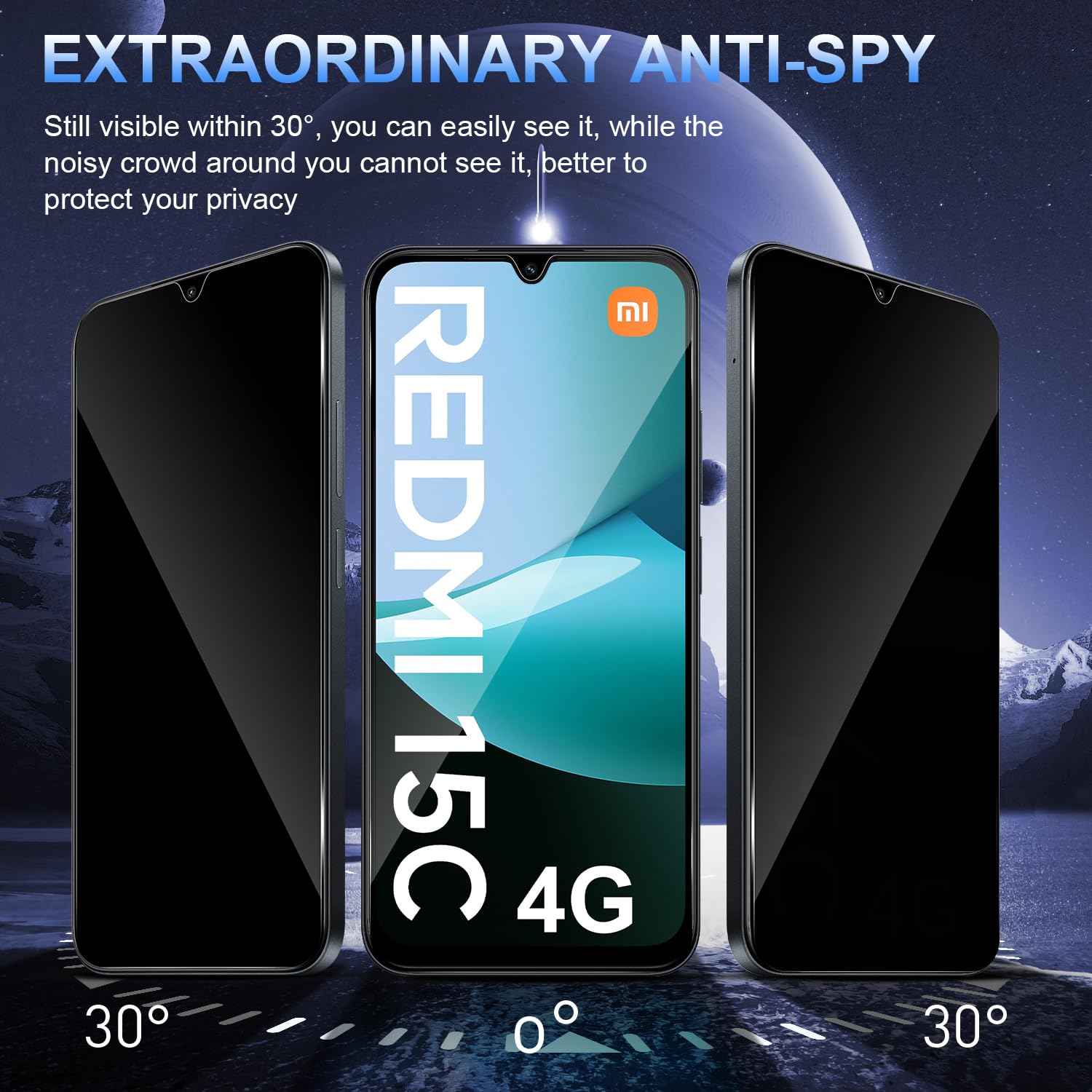 Protecteur En Verre Trempé Anti-espion Xiaomi Redmi 15C 4G/5G