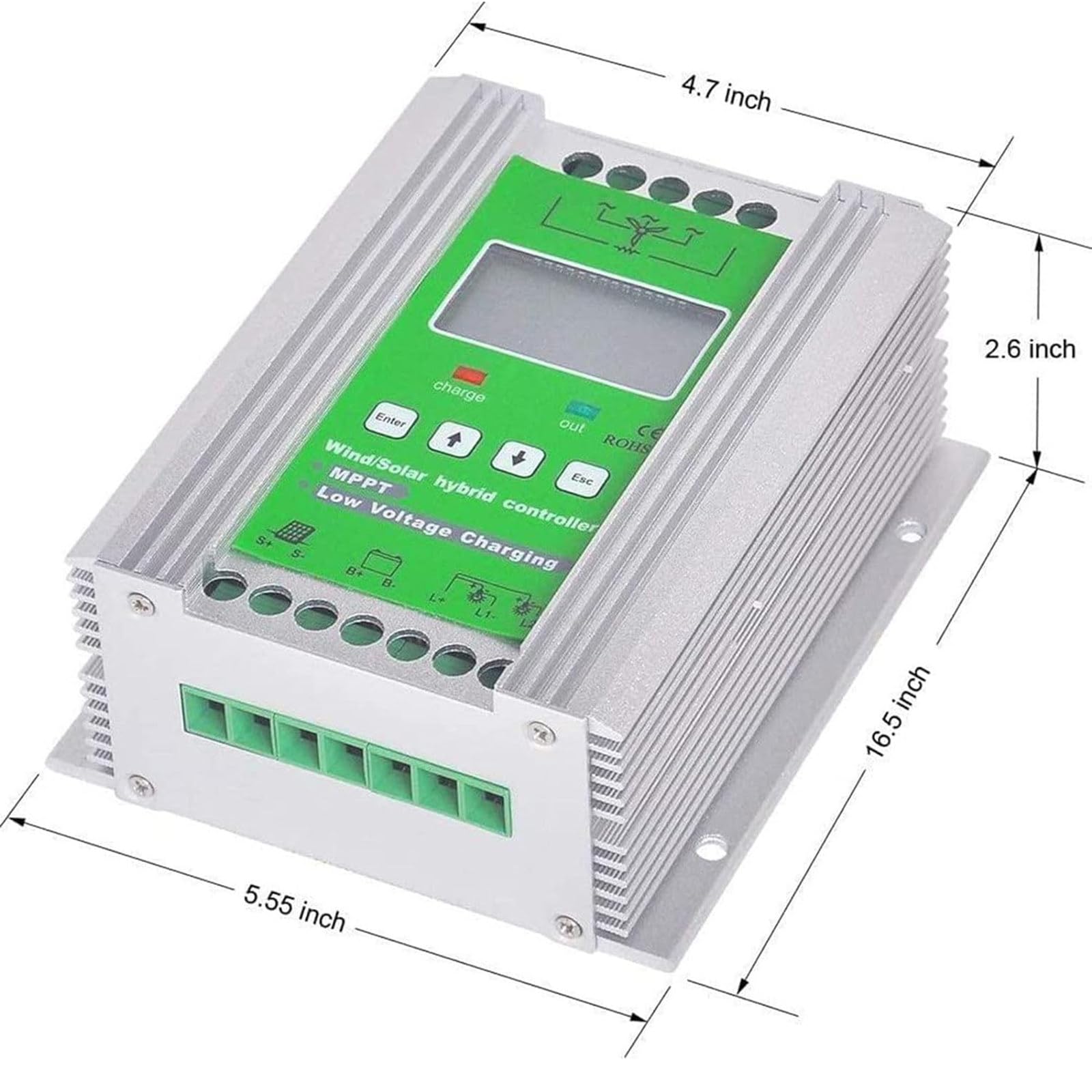 Wind Solar hybrydowy regulator ładowania MPPT 12 V/24 V/48 V regulator doładowania 3000 W-10000 W do ładowania akumulatora turbiny wiatrowej