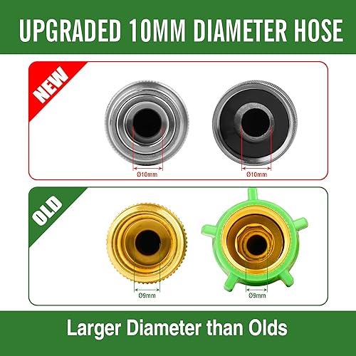 Miniatura 4 de SKYWARD Manguera de jardín de acero inoxidable 304 ligera y duradera con conector de metal hembra a macho, flexible, a prueba de fugas, fácil de