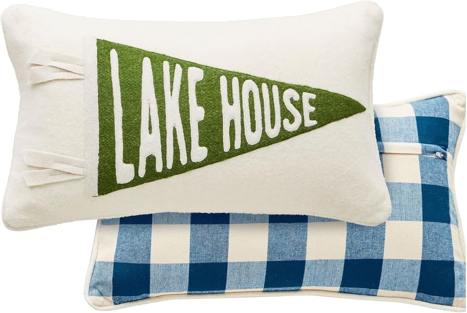Mud Pie Welcome Felt Lake Pillow; 18" X 18"