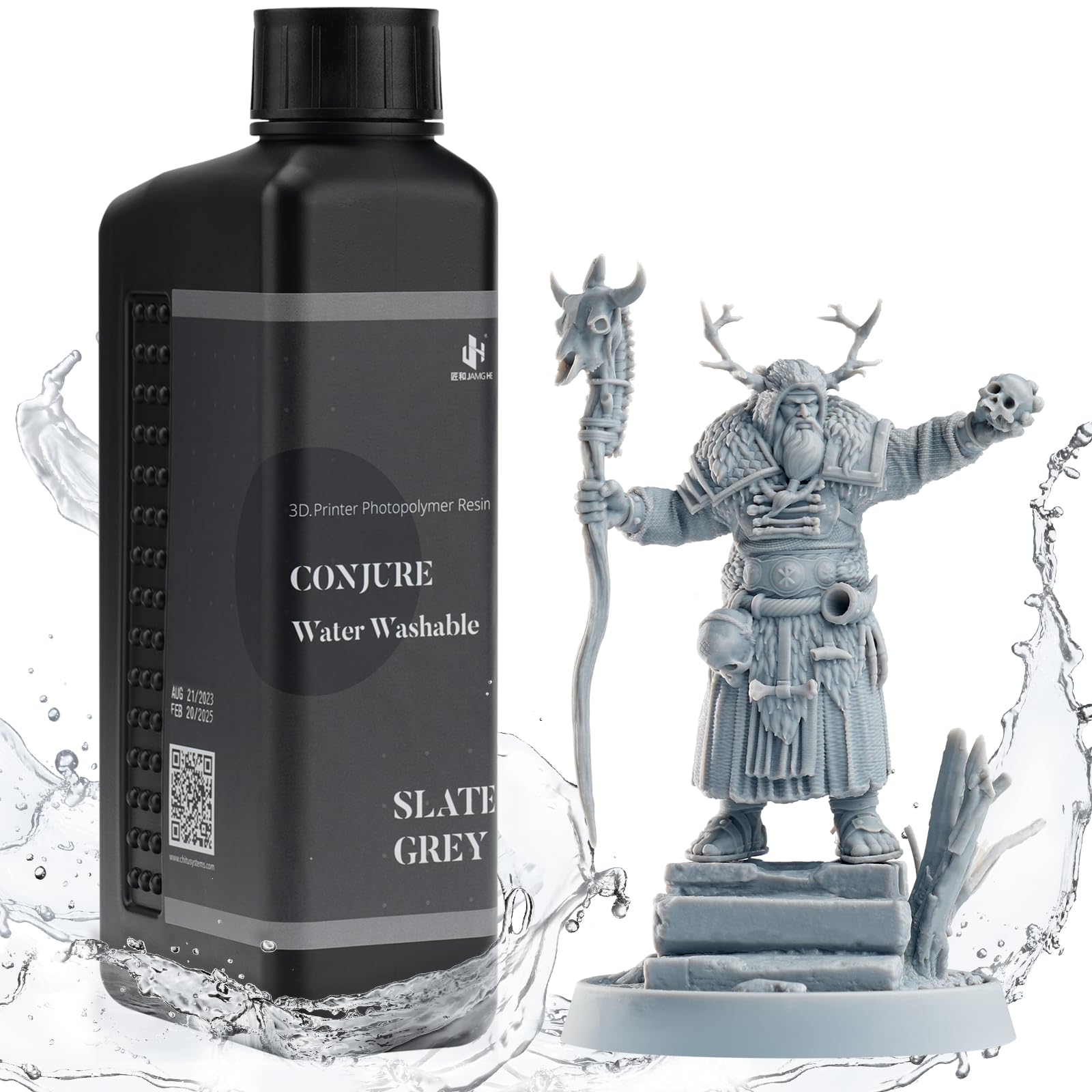 Chitu Systems Water Washable Resin 1KG,Faster Post-Processing, 405nm Standard Photopolymer Resin for 8K/10K/12K/LCD/DLP/SLA 3D Printers,Near-Expiry Resin - Limited Stock (Slate Grey, 1000g)