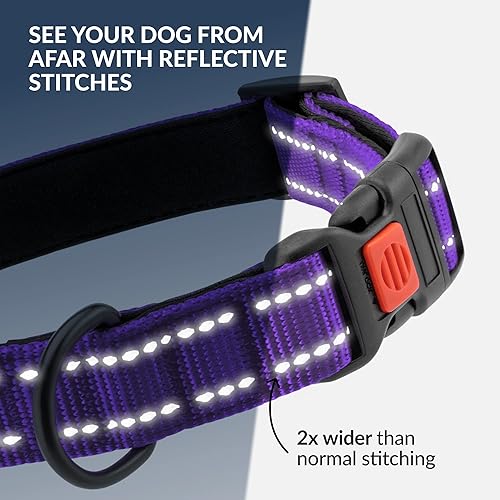 Miniatura 8 de CollarDirect Collar acolchado reflectante para perro o cachorro pequeño, mediano y grande con hebilla de liberación rápida, para niños y niñas,