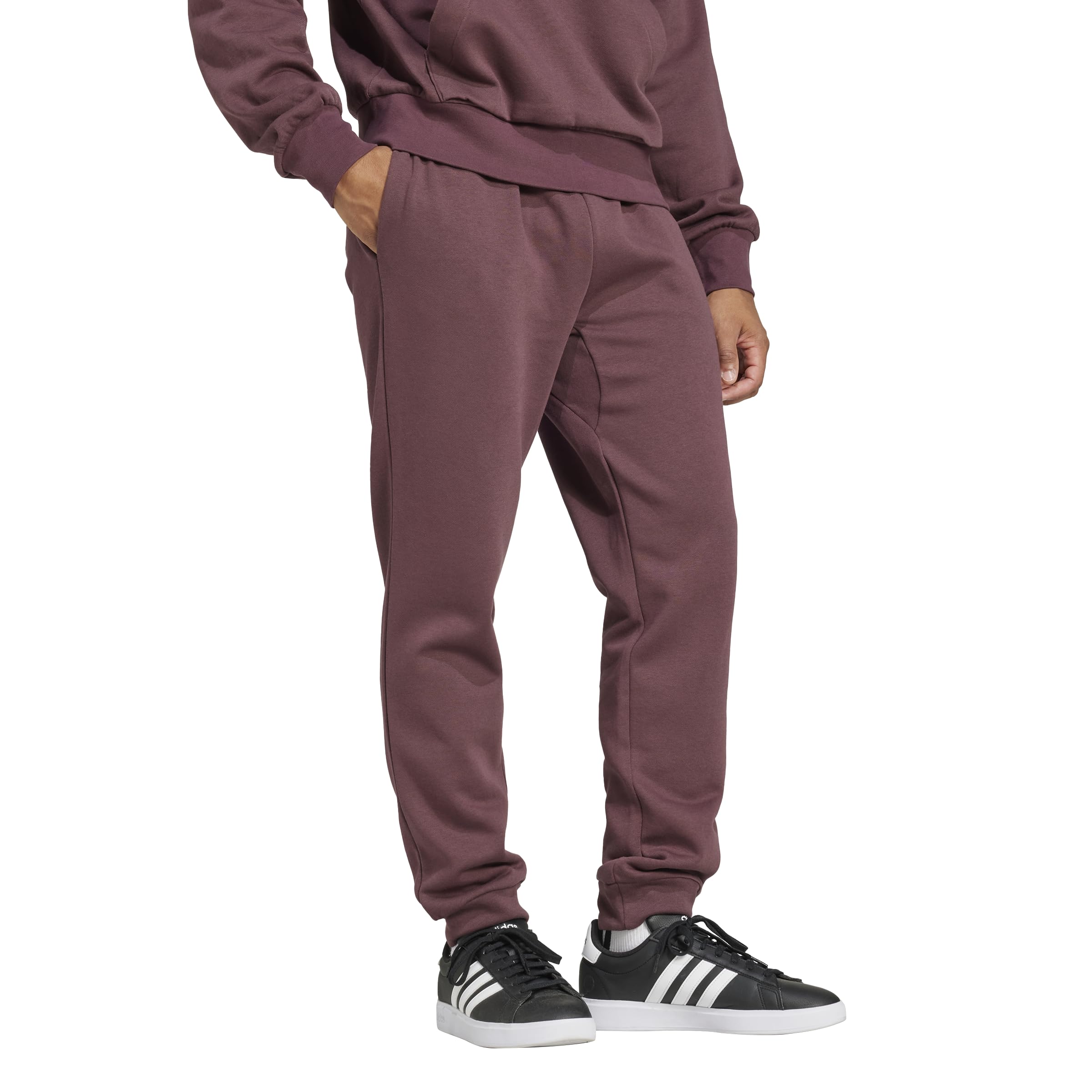 Adidas Men's Aurora Ruby/White Essentials Feel Cozy Fleece Pants, Xxl
