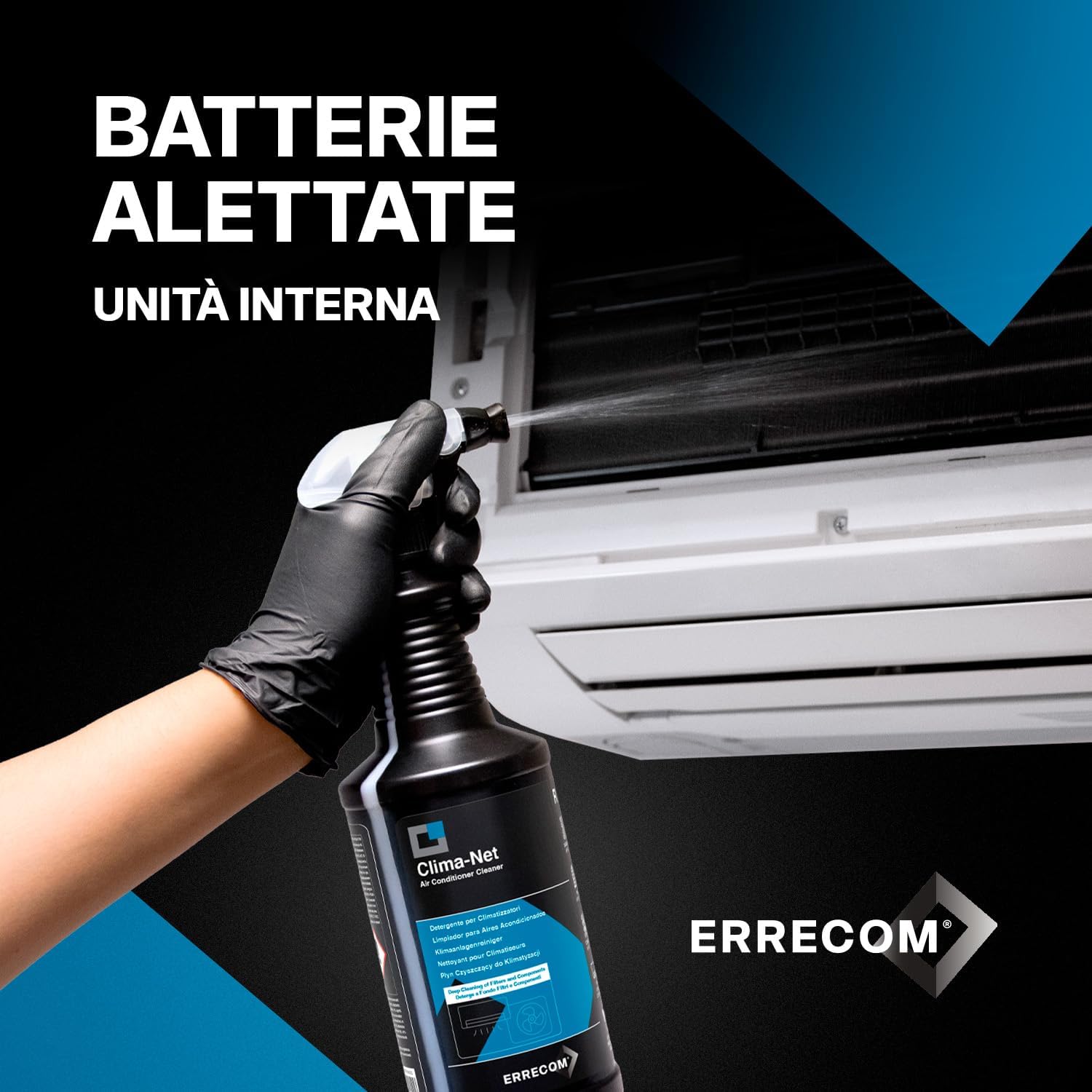 Errecom Clima-Net, Maxi Formato 1 Litro, Detergente per Climatizzatori, Filtri, Batterie A - Mise en situation et utilisation