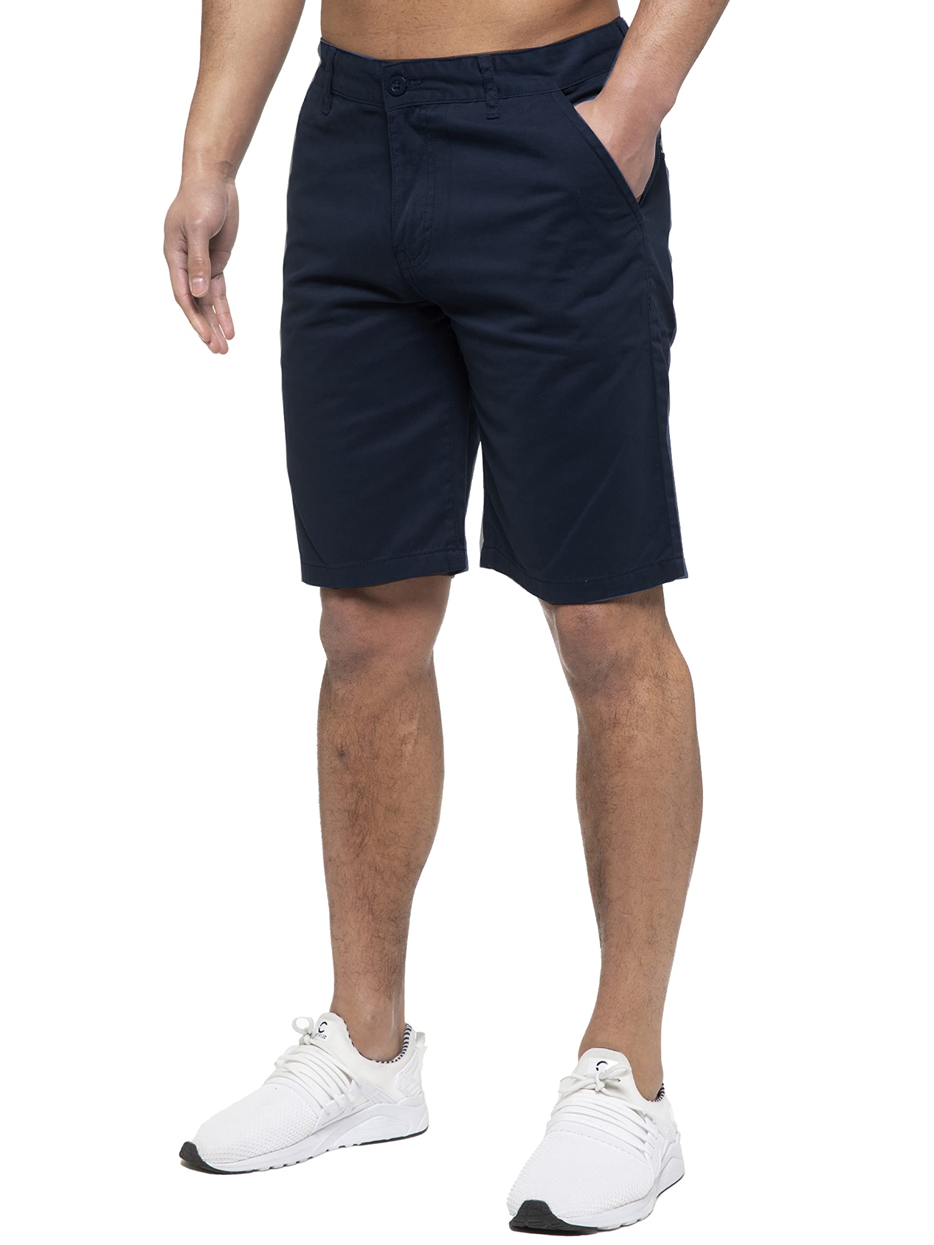 Ze Enzo (40, Navy) Enzo Mens Chino Shorts Blue
