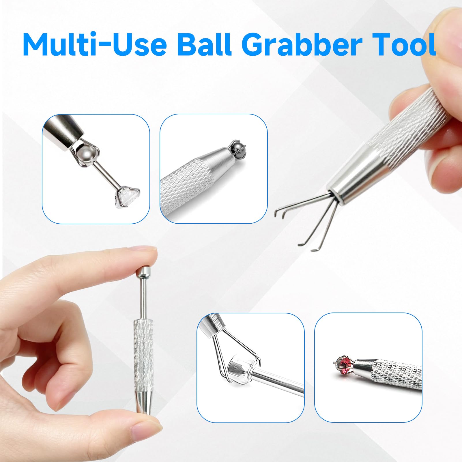 Set de Herramientas para Piercing 6 Piezas, Abridor de Bolas, Cateter, Aguja y Cambio para Oreja Nariz Labio