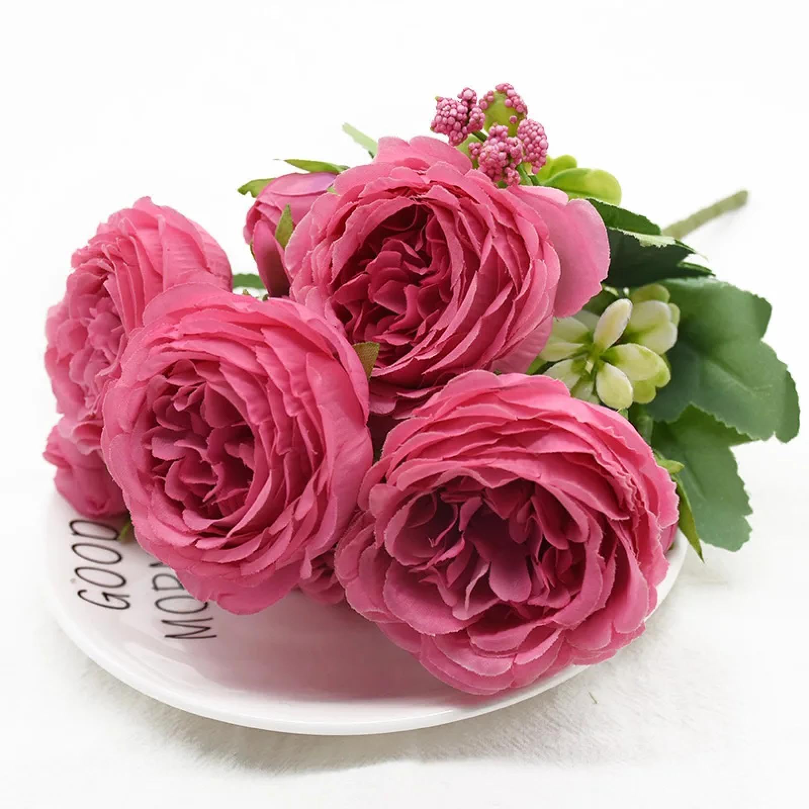 Bouquet de pivoines artificielles pour décoration maison mariage et bricolage DIY