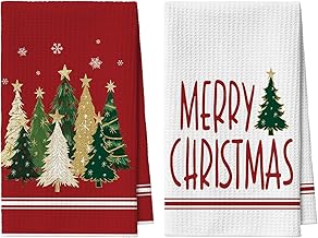 Artoid Mode Set of 2 Christmas Tea Towels, 42 x 65 cm, Red Snowflakes